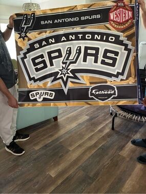 San Antonio Spurs Fathead Banner - Black & Gold big decal